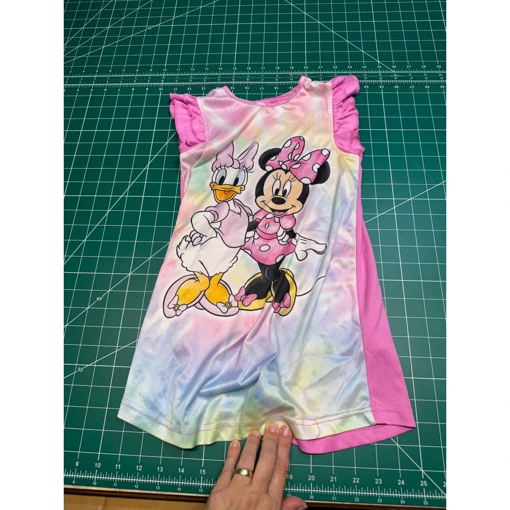 Disney Junior Minnie Mouse Daisy Duck Tie Dye Nightgown Pink Toddler Girls 5T